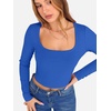 image:imageANRABESS Womens Long Sleeve Square Neck Crop Top Ribbed Slim Fitted Basic Tee Layer Y2K Shirts Fall Fashion Outfits 2026Deep Blue
