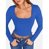 image:imageANRABESS Womens Long Sleeve Square Neck Crop Top Ribbed Slim Fitted Basic Tee Layer Y2K Shirts Fall Fashion Outfits 2026Deep Blue