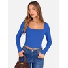 image:imageANRABESS Womens Long Sleeve Square Neck Crop Top Ribbed Slim Fitted Basic Tee Layer Y2K Shirts Fall Fashion Outfits 2026Deep Blue