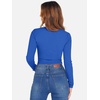 image:imageANRABESS Womens Long Sleeve Square Neck Crop Top Ribbed Slim Fitted Basic Tee Layer Y2K Shirts Fall Fashion Outfits 2026Deep Blue