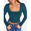 image:imageANRABESS Womens Long Sleeve Square Neck Crop Top Ribbed Slim Fitted Basic Tee Layer Y2K Shirts Fall Fashion Outfits 2026Indigo