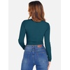image:imageANRABESS Womens Long Sleeve Square Neck Crop Top Ribbed Slim Fitted Basic Tee Layer Y2K Shirts Fall Fashion Outfits 2026Indigo