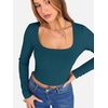 image:imageANRABESS Womens Long Sleeve Square Neck Crop Top Ribbed Slim Fitted Basic Tee Layer Y2K Shirts Fall Fashion Outfits 2026Indigo