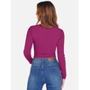 image:imageANRABESS Womens Long Sleeve Square Neck Crop Top Ribbed Slim Fitted Basic Tee Layer Y2K Shirts Fall Fashion Outfits 2026Purple Red