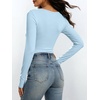 image:imageANRABESS Womens Square Neck Long Sleeve Shirts Double Lined Fall Tops  Soft Comfy Stretchy Fitted Basic Tee Shirts Going Out Work amp Casual BodyHugging Fit Fashion Layering BaseLight Blue