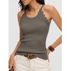 image:imageANRABESS Womens Summer Tank Tops Sleeveless Ribbed Camisole  Spaghetti Strap Cami Sweater Soft Lightweight Slim Knit Casual Beach Vacation Travel Office Clothes Spring Fall LayeringCamel