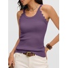 image:imageANRABESS Womens Summer Tank Tops Sleeveless Ribbed Camisole  Spaghetti Strap Cami Sweater Soft Lightweight Slim Knit Casual Beach Vacation Travel Office Clothes Spring Fall LayeringPurple