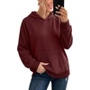 image:imageANRABESS Womens Waffle Knit Oversized Hoodie Sweatshirts  Cozy Lightweight Pullover Tops Raglan Sleeve with Pocket Loose School Office Casual Wear Fall Winter Trendy OutfitsWine Red