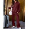 image:imageANRABESS Womens Waffle Knit Oversized Hoodie Sweatshirts  Cozy Lightweight Pullover Tops Raglan Sleeve with Pocket Loose School Office Casual Wear Fall Winter Trendy OutfitsWine Red