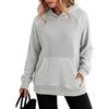 image:imageANRABESS Womens Waffle Knit Oversized Hoodie Sweatshirts  Cozy Lightweight Pullover Tops Raglan Sleeve with Pocket Loose School Office Casual Wear Fall Winter Trendy OutfitsLight Grey