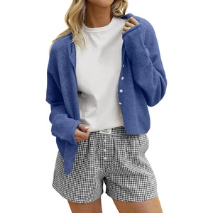 image:imageANRABESS Cardigan Sweaters for Women Oversized Button Down Long Sleeve Cardigans 2026 Spring Outfits Travel Holiday Clothes Blue Medium