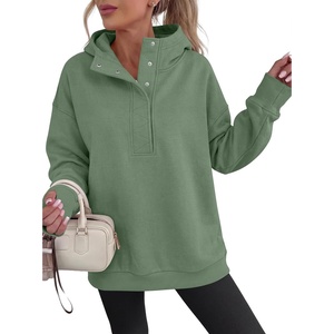 image:imageANRABESS Hoodies for Women Henley Collar Oversized Sweatshirt  Long Sleeve Soft Fleece Pullover Tops Loose Fit Snap ButtonCasual Daily for School Office Fall amp Spring ClothingGreen
