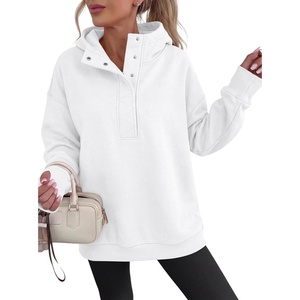 image:imageANRABESS Hoodies for Women Henley Collar Oversized Sweatshirt  Long Sleeve Soft Fleece Pullover Tops Loose Fit Snap ButtonCasual Daily for School Office Fall amp Spring ClothingWhite