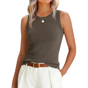 image:imageANRABESS Sleeveless Sweater Tops for Women 2026 Summer Dressy Tank Top Business Casual Outfits Work Shirts Fashion ClothingCoffee