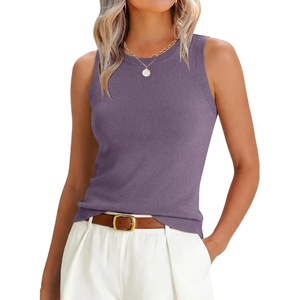 image:imageANRABESS Sleeveless Sweater Tops for Women 2026 Summer Dressy Tank Top Business Casual Outfits Work Shirts Fashion ClothingGrey Purple