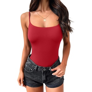 image:imageANRABESS Tank Tops for Women Summer Double Lined Sleeveless Top  Spaghetti Strap Square Neck Backless Cami Cropped T ShirtsSoft Slim Fit Camisole Casual Going Out Outfits 2026 ClothingRed