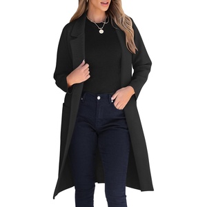 image:imageANRABESS Womens Cardigan Sweater 2026 Fall Outfits Knitted Lapel Long Coats CoatigansBlack
