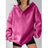 image:imageANRABESS Hoodies for Women Oversized V Neck Sweatshirts  2026 Fall Fashion OutfitsLoose Fit Fleece Long Sleeve PulloverAesthetic Cute Comfort Travel HoodieY2K Teen Preppy ClothesHot Pink