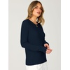 image:imageANRABESS Long Sleeve Sweaters for Women Scalloped Crew Neck  Pullover Waffle Knit Lightweight Cozy Dressy Casual Work Basic Classic Cute Sweater Tops Fall Winter ClothingNavy Blue