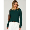 image:imageANRABESS Long Sleeve Sweaters for Women Scalloped Crew Neck  Pullover Waffle Knit Lightweight Cozy Dressy Casual Work Basic Classic Cute Sweater Tops Fall Winter ClothingDark Green