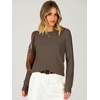 image:imageANRABESS Long Sleeve Sweaters for Women Scalloped Crew Neck  Pullover Waffle Knit Lightweight Cozy Dressy Casual Work Basic Classic Cute Sweater Tops Fall Winter ClothingNutmeg