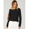 image:imageANRABESS Long Sleeve Sweaters for Women Scalloped Crew Neck  Pullover Waffle Knit Lightweight Cozy Dressy Casual Work Basic Classic Cute Sweater Tops Fall Winter ClothingBlack