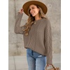 image:imageANRABESS Sweaters for Women Oversized Cable Knit 2026 Fall Long Sleeve Crewneck Casual Pullover Sweater Tops Winter Outfits Coffee Medium