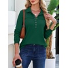 image:imageANRABESS Sweatshirt for Women Long Sleeve Tunic Tops  Grommet HalfPlacket HighLow Curved Hem Polo Neck Pullover Tops Classic Vintage Casual Livein Look Fall Winter OutfitsDeep Green