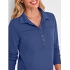 image:imageANRABESS Sweatshirt for Women Long Sleeve Tunic Tops  Grommet HalfPlacket HighLow Curved Hem Polo Neck Pullover Tops Classic Vintage Casual Livein Look Fall Winter OutfitsDeep Blue