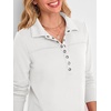 image:imageANRABESS Sweatshirt for Women Long Sleeve Tunic Tops  Grommet HalfPlacket HighLow Curved Hem Polo Neck Pullover Tops Classic Vintage Casual Livein Look Fall Winter OutfitsWhite