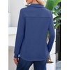 image:imageANRABESS Sweatshirt for Women Long Sleeve Tunic Tops  Grommet HalfPlacket HighLow Curved Hem Polo Neck Pullover Tops Classic Vintage Casual Livein Look Fall Winter OutfitsDeep Blue