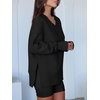 image:imageANRABESS Sweatshirts for Women Oversized V Neck Fleece Outfits  Thumbhole Long Sleeve amp Side Slits Soft Cozy Warm Pullover Tops Casual Going Out Daily Wear Winter Fall Fashion OutfitsBlack