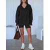 image:imageANRABESS Sweatshirts for Women Oversized V Neck Fleece Outfits  Thumbhole Long Sleeve amp Side Slits Soft Cozy Warm Pullover Tops Casual Going Out Daily Wear Winter Fall Fashion OutfitsBlack