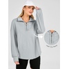 image:imageANRABESS Sweatshirts for Womens Loose Fit Quarter Zip Pullover  Soft Cozy Long Sleeve Tops School Work Rreppy Giong Out Clothes Casual Cute Relaxed Loungewear Fall Winter Fashion OutfitsLight Grey