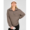 image:imageANRABESS Sweatshirts for Womens Loose Fit Quarter Zip Pullover  Soft Cozy Long Sleeve Tops School Work Rreppy Giong Out Clothes Casual Cute Relaxed Loungewear Fall Winter Fashion OutfitsLight Brown