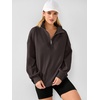 image:imageANRABESS Sweatshirts for Womens Loose Fit Quarter Zip Pullover  Soft Cozy Long Sleeve Tops School Work Rreppy Giong Out Clothes Casual Cute Relaxed Loungewear Fall Winter Fashion OutfitsBrown