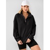 image:imageANRABESS Sweatshirts for Womens Loose Fit Quarter Zip Pullover  Soft Cozy Long Sleeve Tops School Work Rreppy Giong Out Clothes Casual Cute Relaxed Loungewear Fall Winter Fashion OutfitsBlack