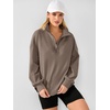 image:imageANRABESS Sweatshirts for Womens Loose Fit Quarter Zip Pullover  Soft Cozy Long Sleeve Tops School Work Rreppy Giong Out Clothes Casual Cute Relaxed Loungewear Fall Winter Fashion OutfitsLight Brown