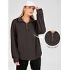 image:imageANRABESS Sweatshirts for Womens Loose Fit Quarter Zip Pullover  Soft Cozy Long Sleeve Tops School Work Rreppy Giong Out Clothes Casual Cute Relaxed Loungewear Fall Winter Fashion OutfitsBrown