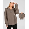 image:imageANRABESS Sweatshirts for Womens Loose Fit Quarter Zip Pullover  Soft Cozy Long Sleeve Tops School Work Rreppy Giong Out Clothes Casual Cute Relaxed Loungewear Fall Winter Fashion OutfitsLight Brown