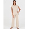 image:imageANRABESS Two Piece Sets for Women Summer Casual Knit Sweater Vest Pants Set Vacation Airport Clothes 2026 Fall OutfitsApricot