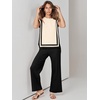 image:imageANRABESS Two Piece Sets for Women Summer Casual Knit Sweater Vest Pants Set Vacation Airport Clothes 2026 Fall OutfitsApricotblack