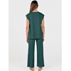image:imageANRABESS Two Piece Sets for Women Summer Casual Knit Sweater Vest Pants Set Vacation Airport Clothes 2026 Fall OutfitsDark Green