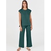 image:imageANRABESS Two Piece Sets for Women Summer Casual Knit Sweater Vest Pants Set Vacation Airport Clothes 2026 Fall OutfitsDark Green
