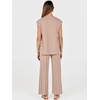 image:imageANRABESS Two Piece Sets for Women Summer Casual Knit Sweater Vest Pants Set Vacation Airport Clothes 2026 Fall OutfitsKhaki