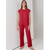 image:imageANRABESS Two Piece Sets for Women Summer Casual Knit Sweater Vest Pants Set Vacation Airport Clothes 2026 Fall OutfitsRed