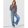 image:imageANRABESS Waffle Knit Sweatshirt for Women Henley Pullover  Lightweight Comfy Soft Long Sleeve Loose Fit Stand Collar Half Button Tops Casual Daily Wear amp Preppy Fall Spring WeatherGrey