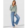 image:imageANRABESS Waffle Knit Sweatshirt for Women Henley Pullover  Lightweight Comfy Soft Long Sleeve Loose Fit Stand Collar Half Button Tops Casual Daily Wear amp Preppy Fall Spring WeatherGreen