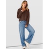 image:imageANRABESS Waffle Knit Sweatshirt for Women Henley Pullover  Lightweight Comfy Soft Long Sleeve Loose Fit Stand Collar Half Button Tops Casual Daily Wear amp Preppy Fall Spring WeatherBrown