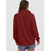 image:imageANRABESS Waffle Knit Sweatshirt for Women Henley Pullover  Lightweight Comfy Soft Long Sleeve Loose Fit Stand Collar Half Button Tops Casual Daily Wear amp Preppy Fall Spring WeatherBirck Red